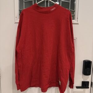 Russell Athletic Mens VTG 90s T Shirt Red Long Sleeve High Cotton Layer Basic XL